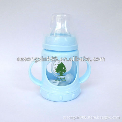 Secure and harmless silicone baby feeding bottle